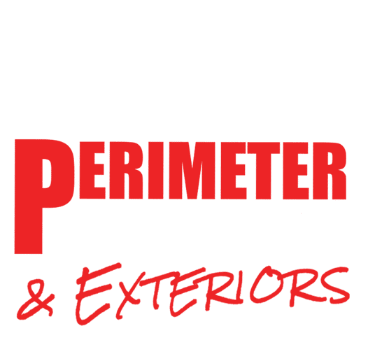 Perimeter Roofing and exteriors logo in Red & White PNG file